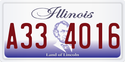 IL license plate A334016