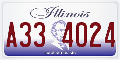 IL license plate A334024