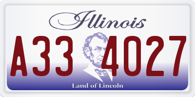IL license plate A334027