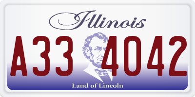 IL license plate A334042