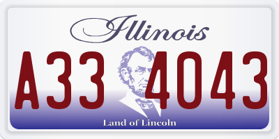 IL license plate A334043