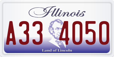IL license plate A334050