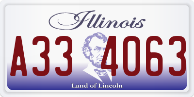 IL license plate A334063