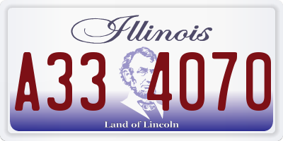 IL license plate A334070