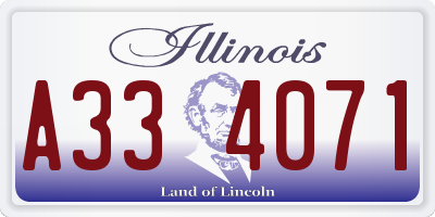 IL license plate A334071