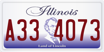 IL license plate A334073