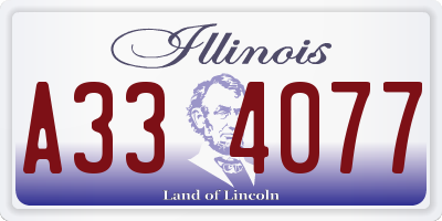 IL license plate A334077