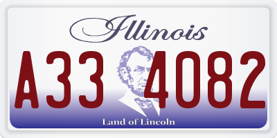 IL license plate A334082