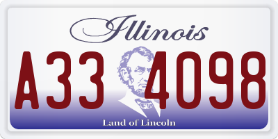 IL license plate A334098