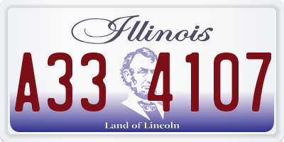 IL license plate A334107