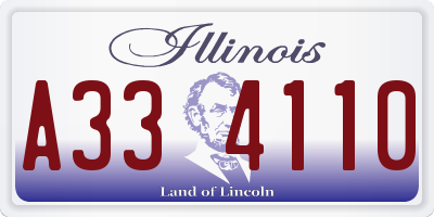 IL license plate A334110