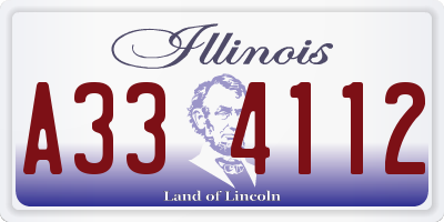 IL license plate A334112