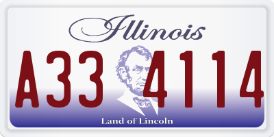 IL license plate A334114