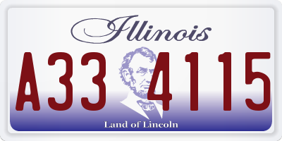 IL license plate A334115