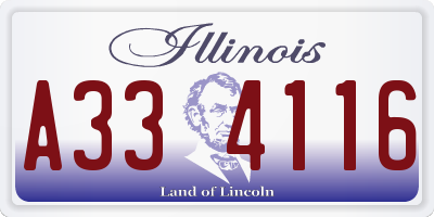 IL license plate A334116