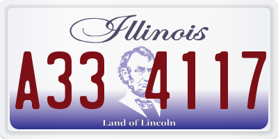 IL license plate A334117