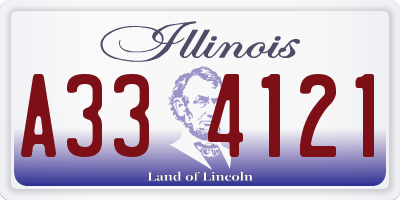 IL license plate A334121