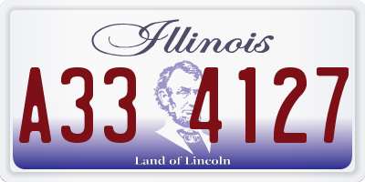 IL license plate A334127