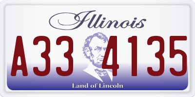 IL license plate A334135