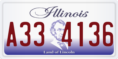 IL license plate A334136