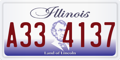 IL license plate A334137