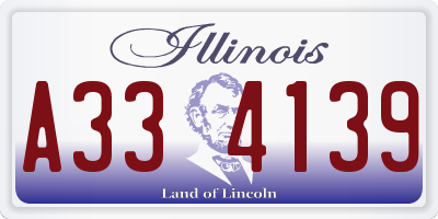 IL license plate A334139