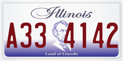 IL license plate A334142