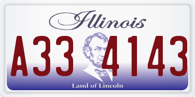 IL license plate A334143