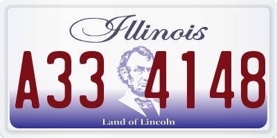 IL license plate A334148