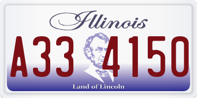 IL license plate A334150
