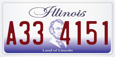 IL license plate A334151