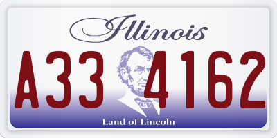 IL license plate A334162