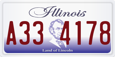IL license plate A334178