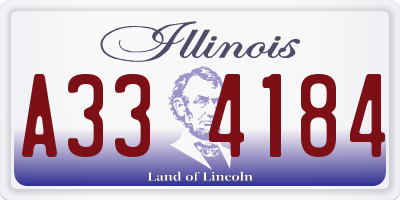 IL license plate A334184