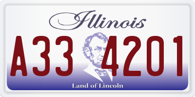 IL license plate A334201