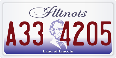 IL license plate A334205