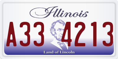 IL license plate A334213