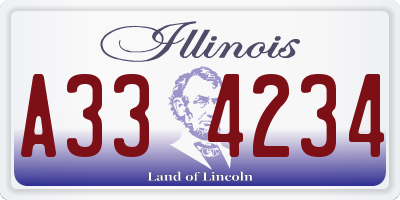 IL license plate A334234
