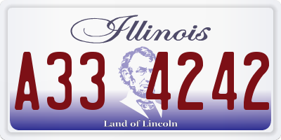 IL license plate A334242