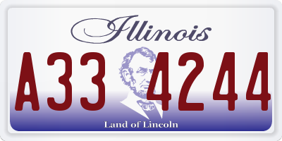 IL license plate A334244