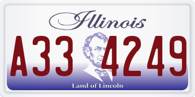 IL license plate A334249