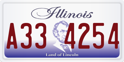 IL license plate A334254