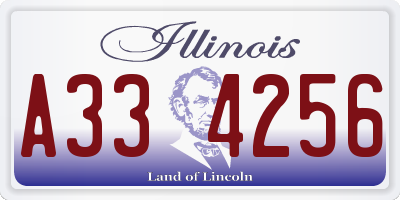 IL license plate A334256