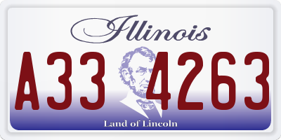 IL license plate A334263
