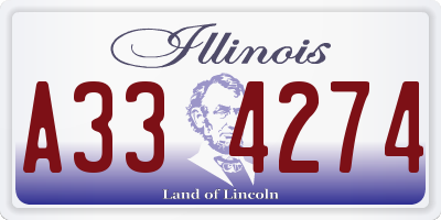 IL license plate A334274