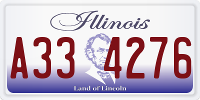 IL license plate A334276