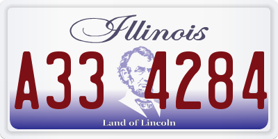 IL license plate A334284