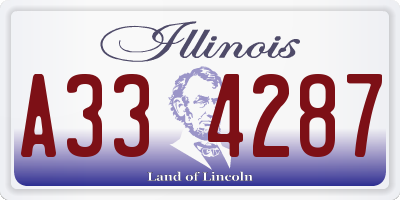 IL license plate A334287