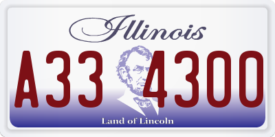 IL license plate A334300