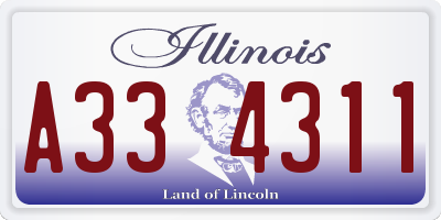 IL license plate A334311